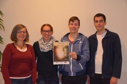 v.l.n.r.: Birgit Pieper (Leitende Referentin CVJM), Lisa Stegerer (Jugendreferentin Jugendkirche Samuel), Andreas Koch (1. Vorsitzender CVJM) und Marius Wisker (Veranstaltungsleiter), Bild: CVJM